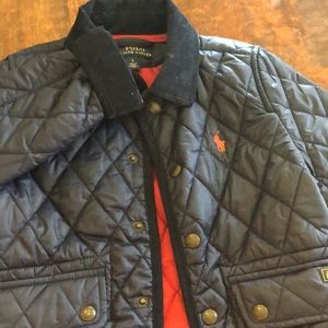 POLO Ralph Lauren puffer car coat Navy with Corduroy 5